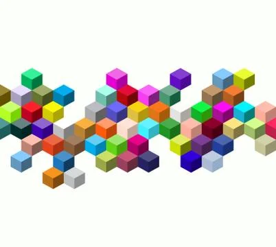 Abstract colors vector cube. multicolors cube wallpaper. abstract geometric b Illustrazione stock
