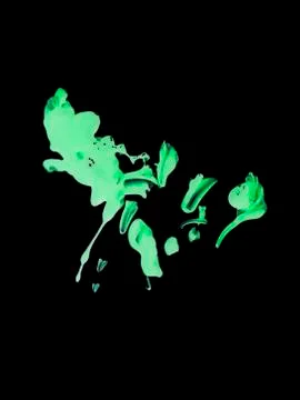Abstract colour brush stroke texture isolated on black background. Stock Photos