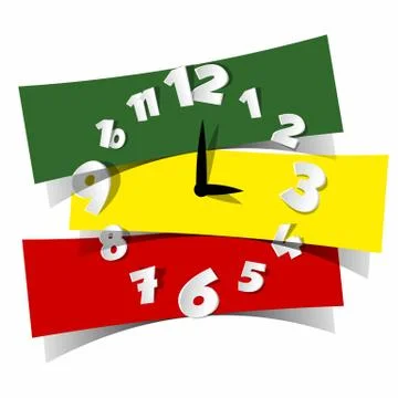 Abstract Coloured Clock Stock Illustration