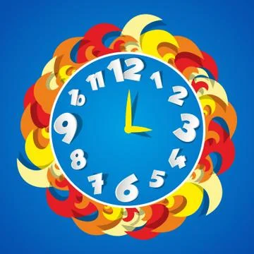 Abstract Coloured Clock Stock-Illustration