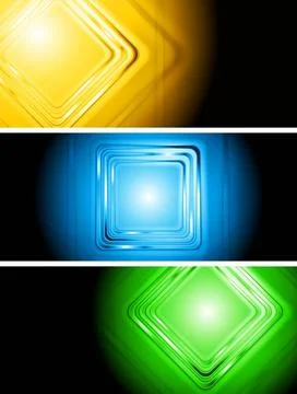 Abstract colourful banners with square elements. Vector illustration eps 1... Stock Photos