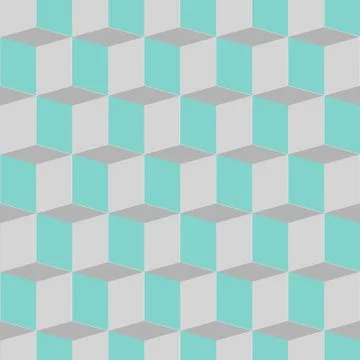 Abstract colourful blue mosaic pattern cube patches background texture 2d Illustrazione stock