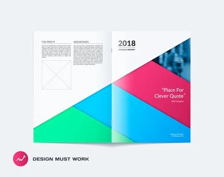 Abstract colourful brochure in material design paper cut style, modern catalog Stock Illustration