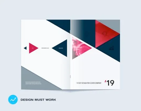 Abstract colourful brochure in material design paper cut style, modern catalog Stock Illustration