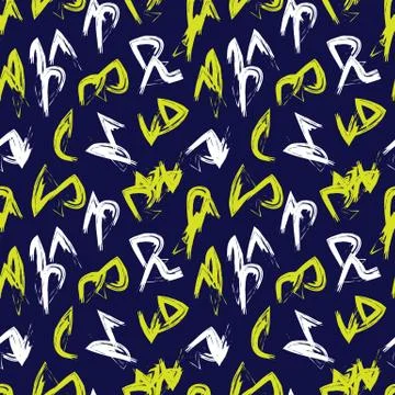 Abstract Colourful Brushstrokes Seamless Pattern Stock Illustration