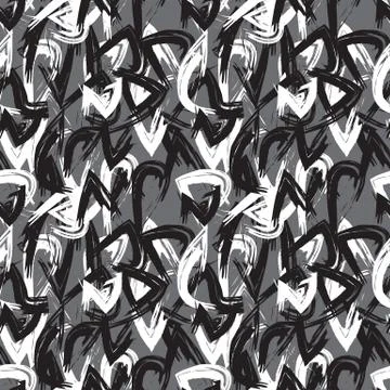Abstract Colourful Brushstrokes Seamless Pattern Stock Illustration