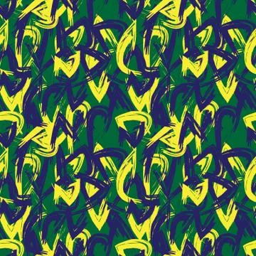 Abstract Colourful Brushstrokes Seamless Pattern Stock Illustration