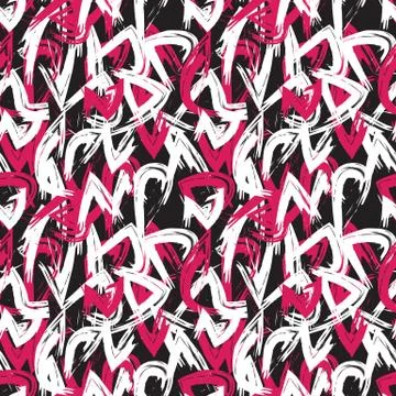 Abstract Colourful Brushstrokes Seamless Pattern 스톡 일러스트