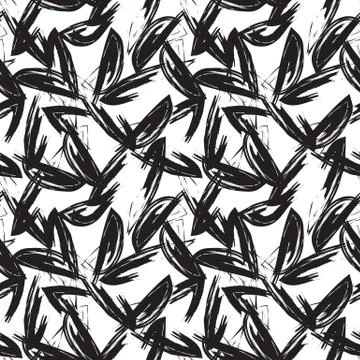 Abstract Colourful Brushstrokes Seamless Pattern Stock Illustration