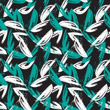 Abstract Colourful Brushstrokes Seamless Pattern Stock Illustration