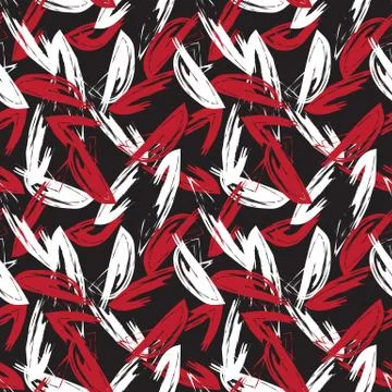 Abstract Colourful Brushstrokes Seamless Pattern Stock Illustration