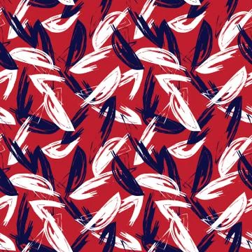 Abstract Colourful Brushstrokes Seamless Pattern Stock Illustration