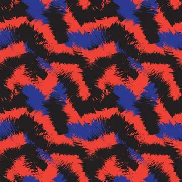 Abstract Colourful Brushstrokes Seamless Pattern Stock Illustration