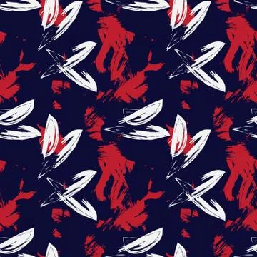 Abstract Colourful Brushstrokes Seamless Pattern Stock Illustration