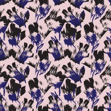 Abstract Colourful Brushstrokes Seamless Pattern Stock Illustration