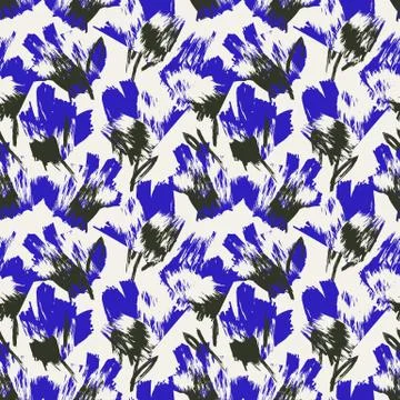 Abstract Colourful Brushstrokes Seamless Pattern Stock Illustration