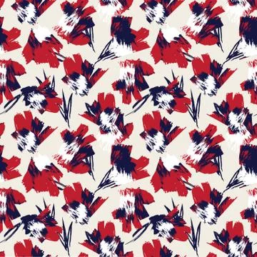 Abstract Colourful Brushstrokes Seamless Pattern Stock Illustration