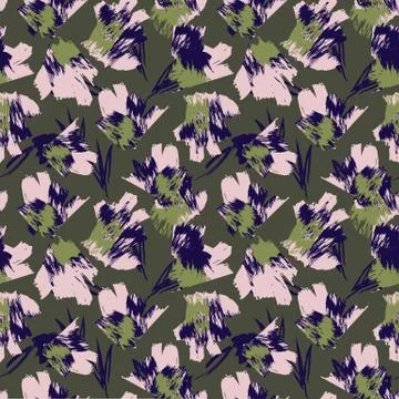 Abstract Colourful Brushstrokes Seamless Pattern イラスト素材