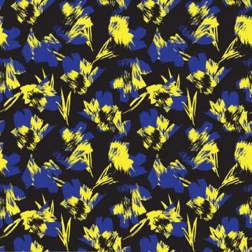 Abstract Colourful Brushstrokes Seamless Pattern Stock Illustration