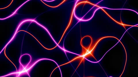 Abstract colourful digital neon background animation in 4k Pink and orange neon Stock Footage 340572157