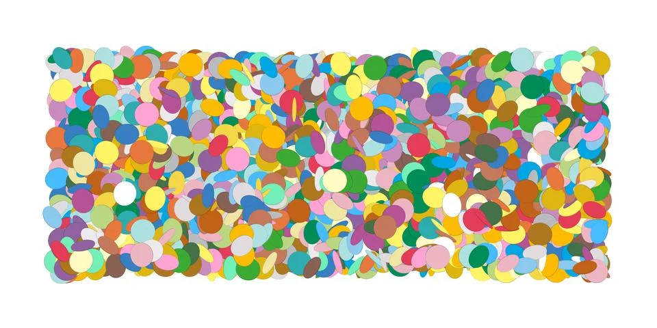 Abstract Colourful Horizontal Vector Confetti Heap Formed as Rectangle Banner Stock Illustration