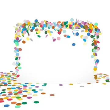 Abstract Colourful Horizontal Vector Confetti Panel with Free Text Space Stock Illustration