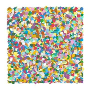Abstract Colourful Squarish Vector Confetti Heap Background with White Border Illustrazione stock