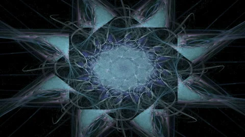 Abstract, colourful, symmetric pattern, ornamental decorative kaleidoscope Video stock 243029906