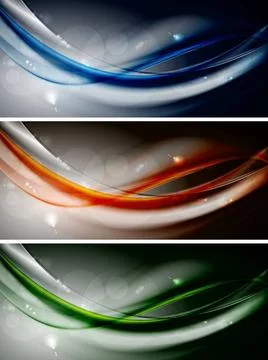 Abstract colourful waves banners. Vector design Colourful elegant waves ba... 스톡 사진
