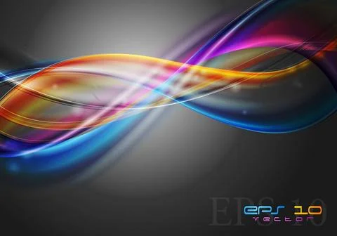 Abstract colourful waves on the dark background. Vector illustration eps 1... Stock Photos