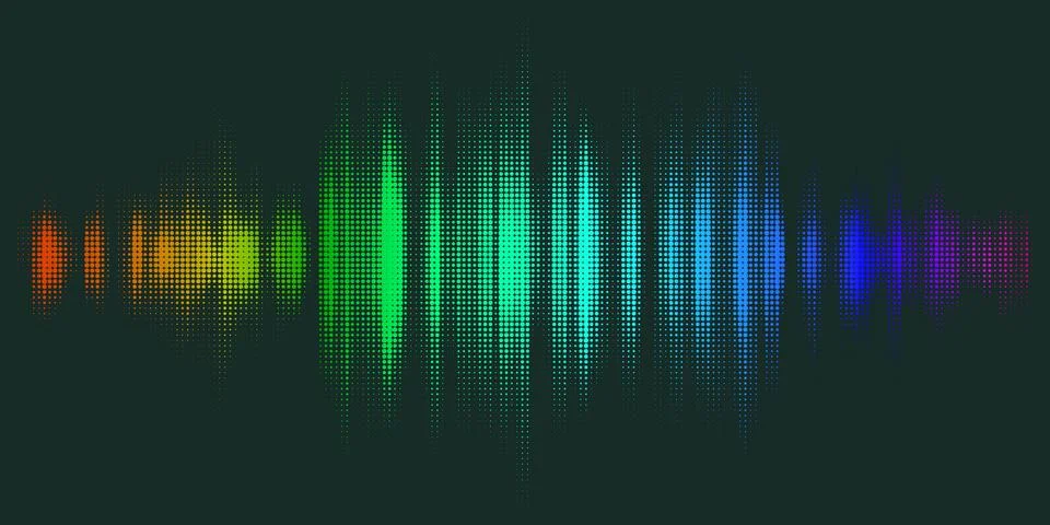Abstract colourfull graphic equalizer design in dark background Stock Illustration