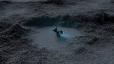 Abstract comet impact into ocean of tubes. Looped 3d abstract animation. 库存影片 93237083