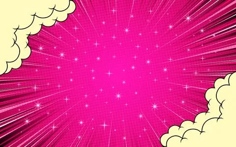 Abstract comic background with zoom effect and cartoon cloud element 스톡 일러스트