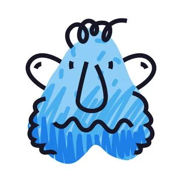 Abstract Comic Blue Face Show Emotion Vector Illustration Illustrazione stock