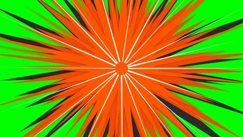 Abstract Comic Book Explosion with Green Screen Background. Stock Footage 336619809