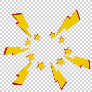 Abstract comic book flash explosion radial lines on transparent background. Stock-Illustration