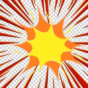 Abstract comic book flash explosion radial lines on transparent background. Stock Illustration