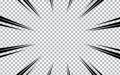 Abstract comic book flash explosion radial lines on transparent background Stock Illustration