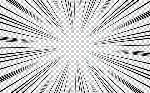 Abstract comic book flash explosion radial lines on transparent background... Stock Illustration