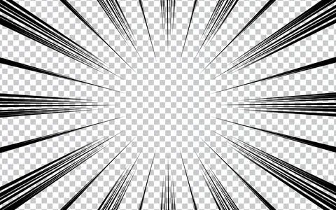 Abstract comic book flash explosion radial lines on transparent background... Stock Illustration