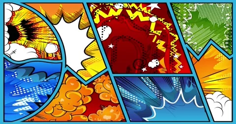 Abstract Comic Book Page Background Stockbeeldmateriaal 166716325