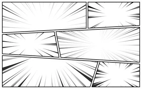 Abstract comic book page template with frames and various comic style effec.. Stock Illustration