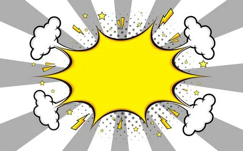 Abstract comic book, pop art cartoon with blank speech bubble halftone dott.. Stock Illustration