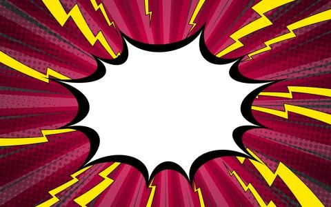 Abstract comic book, pop art cartoon with blank speech bubble halftone dott.. 库存插图