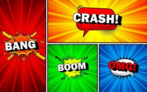 Abstract comic book template background vector illustration, pop art cartoo.. Stockillustratie