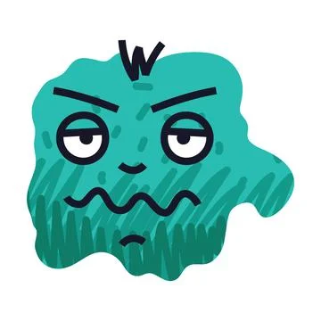 Abstract Comic Face Frown Show Emotion Vector Illustration 스톡 일러스트