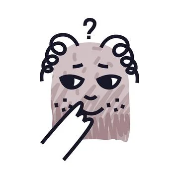 Abstract Comic Face Show Emotion Thinking Vector Illustration Stock Illustration