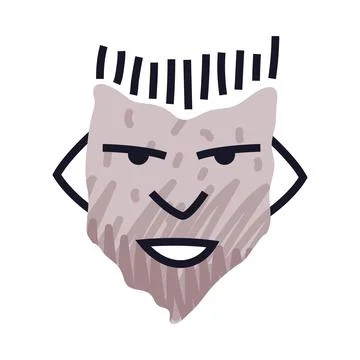 Abstract Comic Grey Face Show Emotion Vector Illustration 스톡 일러스트