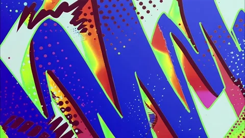Abstract Comic Pattern Hand-Drawn Zig-Zag Strokes Loop Stock Footage 315212060