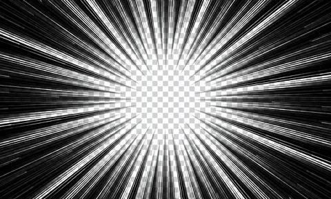 Abstract comic with radial lines lightning explosion on transparent backgro.. 스톡 일러스트